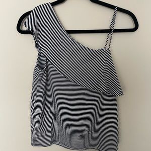 One Shoulder Ruffled Blouse